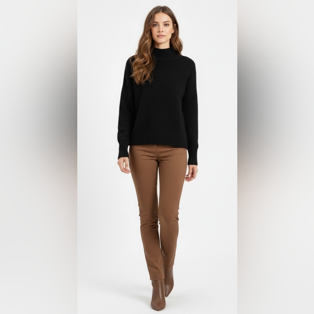Free People Like New  Afterglow Mock Neck Women's Sweater - Jet Black  SP - Picture 11 of 13
